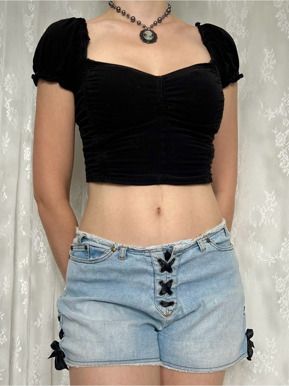 Y2K 2000s Low Rise Denim Shorts